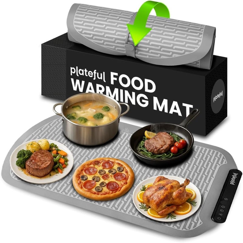 Plateful Warming Mat for Food - Food Warming Mat for Buffets Party, Electric Heating Trays/Pad Warmer for Countertop, Warm Tray to Keep Plates Hot for Kitchen, Party - Image 1